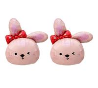 Lot de 2 ballons géants en forme de lapin de Pâques - 71,1 cm - Décorations de fête en forme de lapin mignon pour Pâques, Saint-Valentin, anniversaire de filles et fête prénatale