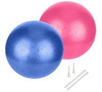 Lot de 2 ballons Pilates 25cm, bleu/rose, pour yoga, fitness, grossesse, bureau, renforcement musculaire, équilibre, durables