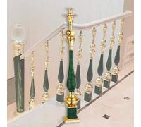 Lot de 2 balustres d'escalier réglables en alliage d'aluminium vert - 2 colonnes de balustrade en métal pour escaliers intérieurs Design supérieur à 180° pour plus de sécurité et de style