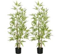 Lot de 2 bambous artificiels 1,20H m 498 feuilles réalistes par pied vrais troncs G
