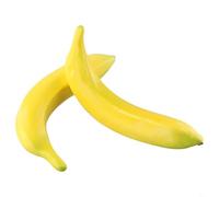 Lot de 2 bananes artificielles 20 cm en mousse plastique réaliste pour maison, cuisine, armoire, table, décoration de fête, accessoires photo et vitrine de magasin d'affaires pour les fêtes