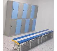 Lot de 2 bancs à langer imperméables en plastique ABS - Siège de vestiaire à chaussures durable pour l'école, la salle de sport, le bain, la piscine publique - Idéal pour se changer et se reposer