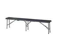 Helloshop26 Lot de 2 bancs de Camping Pliables 180 x 25 x 43 cm Effet rotin Noir 03_0009600