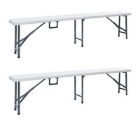 Lot de 2 Bancs de Jardin Pliables Chaises Sièges Terrasse Patio PEHD Noir vidaXL