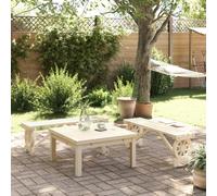 Lot de 2 Repose-pieds de Jardin, Tabouret de Terrasse, Pouf de Pub, Meuble de Bistrot Patio Balcon Extérieur, Bois de 3207133