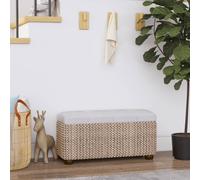 Lot de 2 Bancs de Rangement avec Coussin Sièges Couloir Gris Quenouille vidaXL
