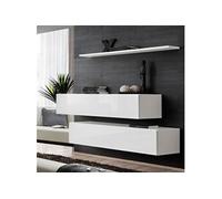 Lot de 2 Bancs Muraux & Etagère Switch SBII 130cm Blanc
