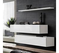 Lot de 2 Bancs Muraux & Étagère Switch SBII 130cm Blanc Blanc G