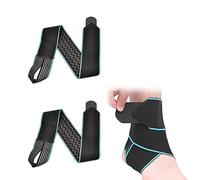 Lot de 2 bandages élastiques bleus pour cheville de sport respirants, de basket-ball, de soutien de cheville réglable pour protéger la cheville contre les entorses, convient aux hommes et aux femmes.