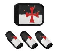 Lot de 2 bandages extensibles pour poignée de bagage, motif chevaliers templiers, drapeau de bataille pour sac d'épicerie
