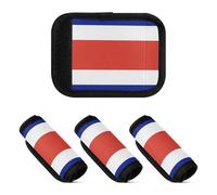 Lot de 2 bandages pour poignée de bagage - Drapeau du Costa Rica - Souple et robuste - Pour sac, sac à dos, bagages