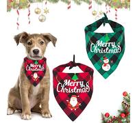 Lot de 2 Bandana pour Chien de Noël, Foulard pour Chien Accessoires, Bavoirs Triangle de Noël, Plaid Chien Bandana, pour Noël, Hiver, Chiens, Chats, Animaux Domestiques