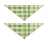 Lot de 2 bandanas à carreaux verts résistants à l'usure et lot de 2 pour un cadeau pour les animaux de compagnie qui veulent s'habiller jusqu'à 50,8 x 17,8 cm, 7,6 cm
