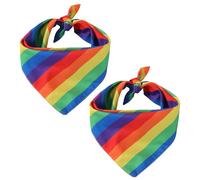Lot De 2 Bandanas Arc-En-Ciel Pride,Foulards Colorés,Esthétiques Gay Pride,Lgbt Accessoires,Esthétiques Bandana Femme,Coton Pour Femme Multifonctionnels Convient Accessoires Lgbt Homme Femme Festival