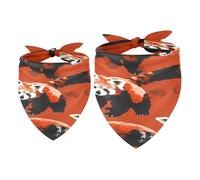 Lot de 2 bandanas astucieux en forme de panda rouge pour fille et garçon, écharpes pour chiens de petite, moyenne et grande taille
