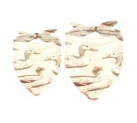 Lot de 2 bandanas blancs pour chiens de petite, moyenne et grande taille, canards indiens
