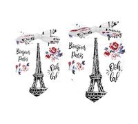 Lot de 2 bandanas Bonjour Paris France Culture Fille Garçon Bavoirs pour chien Foulard écharpe foulard Accessoires pour chiens de petite, moyenne et grande taille
