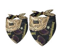 Lot de 2 bandanas brodés pour chien, motif panda, fille, garçon, écharpe, foulard, accessoires pour chiens de petite, moyenne et grande taille
