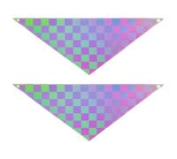 Lot de 2 bandanas carrés colorés pour chien et chat - Réglable - Doux - Accessoires mignons pour animaux de compagnie