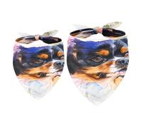 Lot de 2 bandanas Cavalier King Charles Spaniel pour chien fille garçon écharpe foulard accessoires pour chiens de petite, moyenne et grande taille