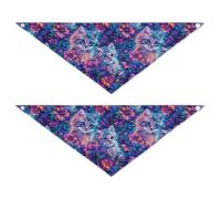Lot de 2 bandanas colorés pour chatons et chiens, forme unique, ajustement réglable, pour garçon et fille, accessoires de vacances mignons pour animaux de compagnie, décoration pour chiens et chats