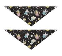Lot de 2 bandanas colorés pour chien et chat Motif chaton astronaute