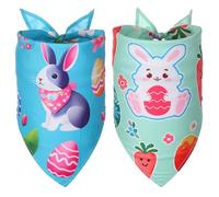 Lot de 2 bandanas de Pâques pour grand chien, bandanas triangulaires réversibles pour animaux de compagnie, imprimé baiser d'amour, bandana pour grands chiens