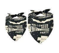 Lot de 2 bandanas d'Halloween pour chien - Squelette - Pour tombe - Pour fille et garçon - Accessoires pour chiens de petite, moyenne et grande taille