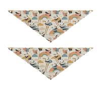 Lot de 2 bandanas en vrac réglables en vrac avec motif panda rose mignon pour animaux de compagnie Accessoires de vacances Décoration pour chiens et chats