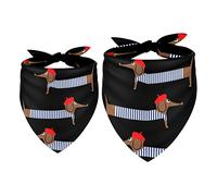 Lot de 2 bandanas français pour chien - Teckel parisien - Bouledogue - Accessoires pour chiens de petite, moyenne et grande taille