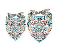 Lot de 2 bandanas indiens mandala floral fille garçon écharpe foulard foulard accessoires pour chiens de petite, moyenne et grande taille