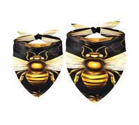 Lot de 2 bandanas lavables en nid d'abeille pour chien de petite, moyenne et grande taille