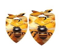 Lot de 2 bandanas lavables en nid d'abeille pour chien de petite, moyenne et grande taille