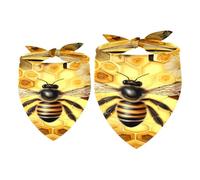 Lot de 2 bandanas lavables en nid d'abeille pour chien de petite, moyenne et grande taille