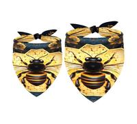 Lot de 2 bandanas lavables en nid d'abeille pour chien de petite, moyenne et grande taille