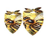 Lot de 2 bandanas lavables en nid d'abeille pour chien de petite, moyenne et grande taille