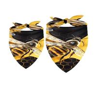 Lot de 2 bandanas lavables en nid d'abeille pour chien de petite, moyenne et grande taille