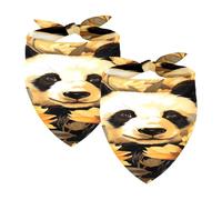 Lot de 2 bandanas lavables pour chien, écharpes triangulaires pour animaux de compagnie, accessoires pour petites, moyennes et grandes filles, garçons, chiots, chats, bébé panda intelligent