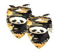 Lot de 2 bandanas lavables pour chien, écharpes triangulaires pour animaux de compagnie, accessoires pour petites, moyennes et grandes, filles, garçons, chiots, chats, panda, tournesols