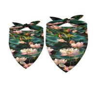 Lot de 2 bandanas lotus pour chien, fille, garçon, écharpe, foulard, accessoires pour chiens de petite, moyenne et grande taille