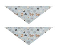 Lot de 2 bandanas mignons animaux de la forêt pour chien, chiot, anniversaire, vacances, bandana accessoires pour animaux domestiques, chats, chatons, collier bandana L