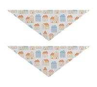 Lot de 2 bandanas mignons pour chiot, anniversaire, vacances, bandana pour animaux domestiques, chats, chatons, taille L, blanc