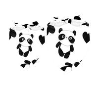 Lot de 2 bandanas panda avec cœur pour fille et garçon - Accessoires pour chiens de petite, moyenne et grande taille