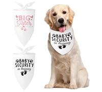 Lot de 2 bandanas pour chien avec annonce de grossesse pour grande sœur, bandanas de sécurité pour bébé en dressage, bandanas imprimés réglables pour printemps, été, anniversaire pour chiens de petite