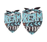 Lot de 2 bandanas pour chien avec citation « Follow Your Dream » pour fille et garçon, écharpe, foulard, accessoires pour chiens de petite, moyenne et grande taille