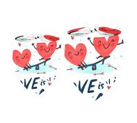 Lot de 2 bandanas pour chien avec deux cœurs heureux pour fille et garçon - Accessoires pour chiens de petite, moyenne et grande taille