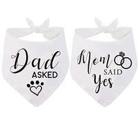 Lot de 2 Bandanas pour Chien avec Inscription « Dad Asked and Mom Said Yes »