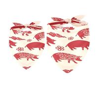 Lot de 2 bandanas pour chien avec inscription « Happy Chinese New Year of Pig » pour fille et garçon, écharpe, foulard, accessoires pour chiens de petite, moyenne et grande taille