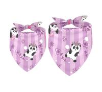 Lot de 2 bandanas pour chien avec motif panda écoutant de la musique, bavoirs pour chiens de petite, moyenne et grande taille
