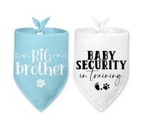 Lot de 2 bandanas pour chien Big Brother - Annonce de grossesse - Sécurité de bébé lors du dressage - Bleu - Écharpe triangulaire pour chiens de petite, moyenne et grande taille